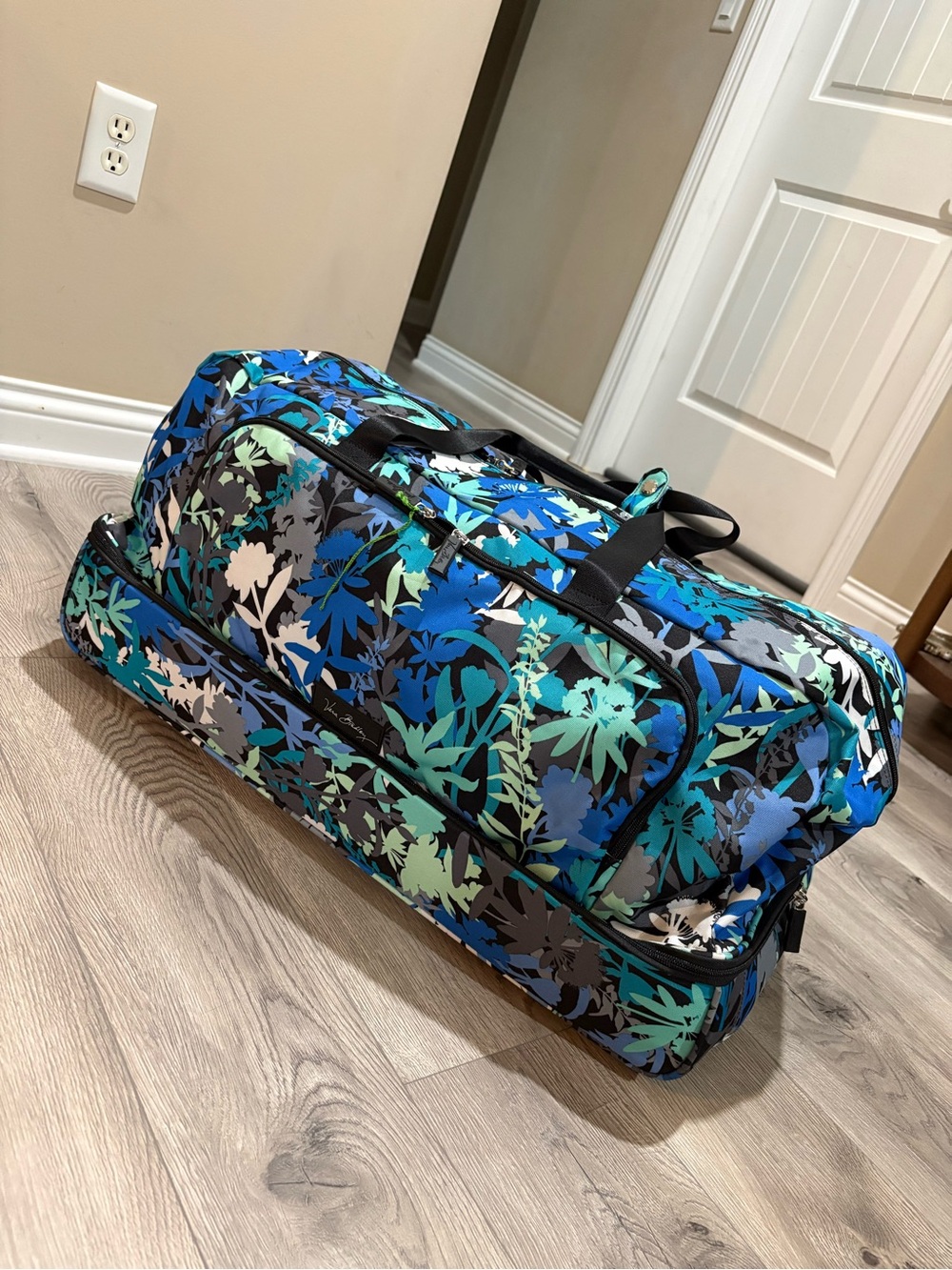 Vera Bradley Blue & Green Floral Travel Duffel